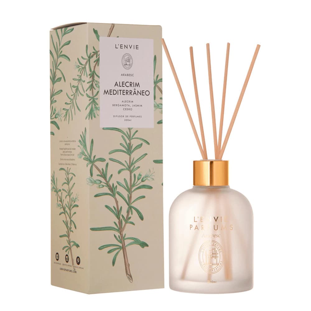 Difusor de Ambiente Lenvie Arabesc Alecrim Mediterrâneo 200ml