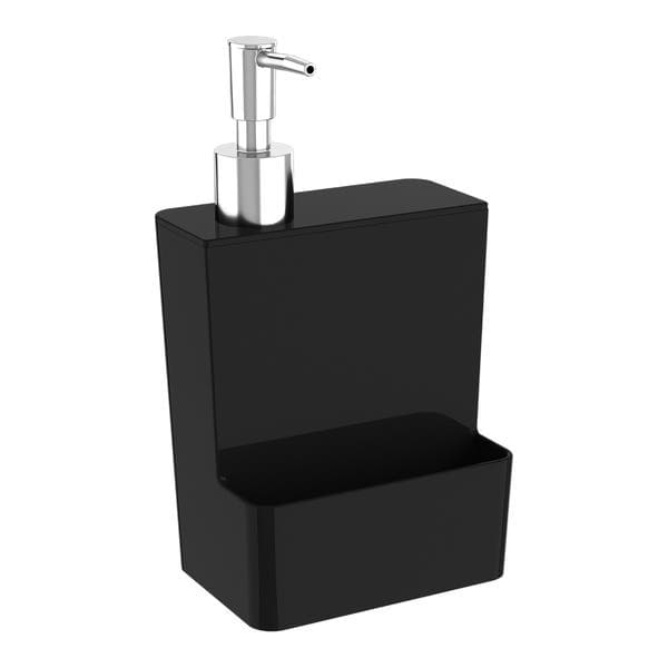 Dispenser para Detergente e Esponja New Glass 600ml Preto Coza