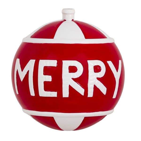 Enfeite Adorno Bola Merry Plástico Vermelho 9x8x8cm Cromus
