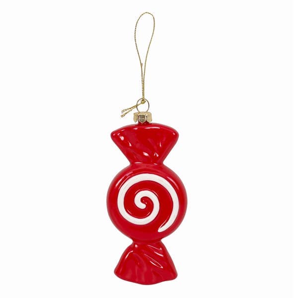 Enfeite Adorno Candy Plástico Vermelho 6x13x2cm Cromus