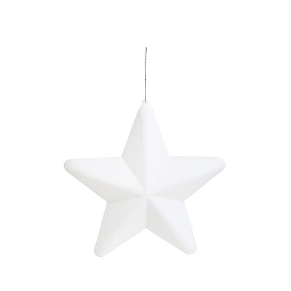 Enfeite Adorno Estrela Plástico Branco 15x15x4cm Cromus