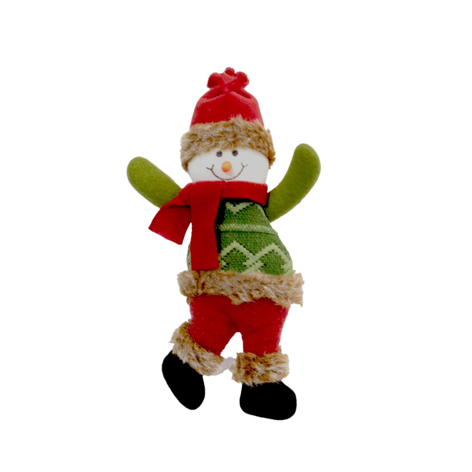 Enfeite de Natal Boneco De Neve Andando 16,5cm - Magizi