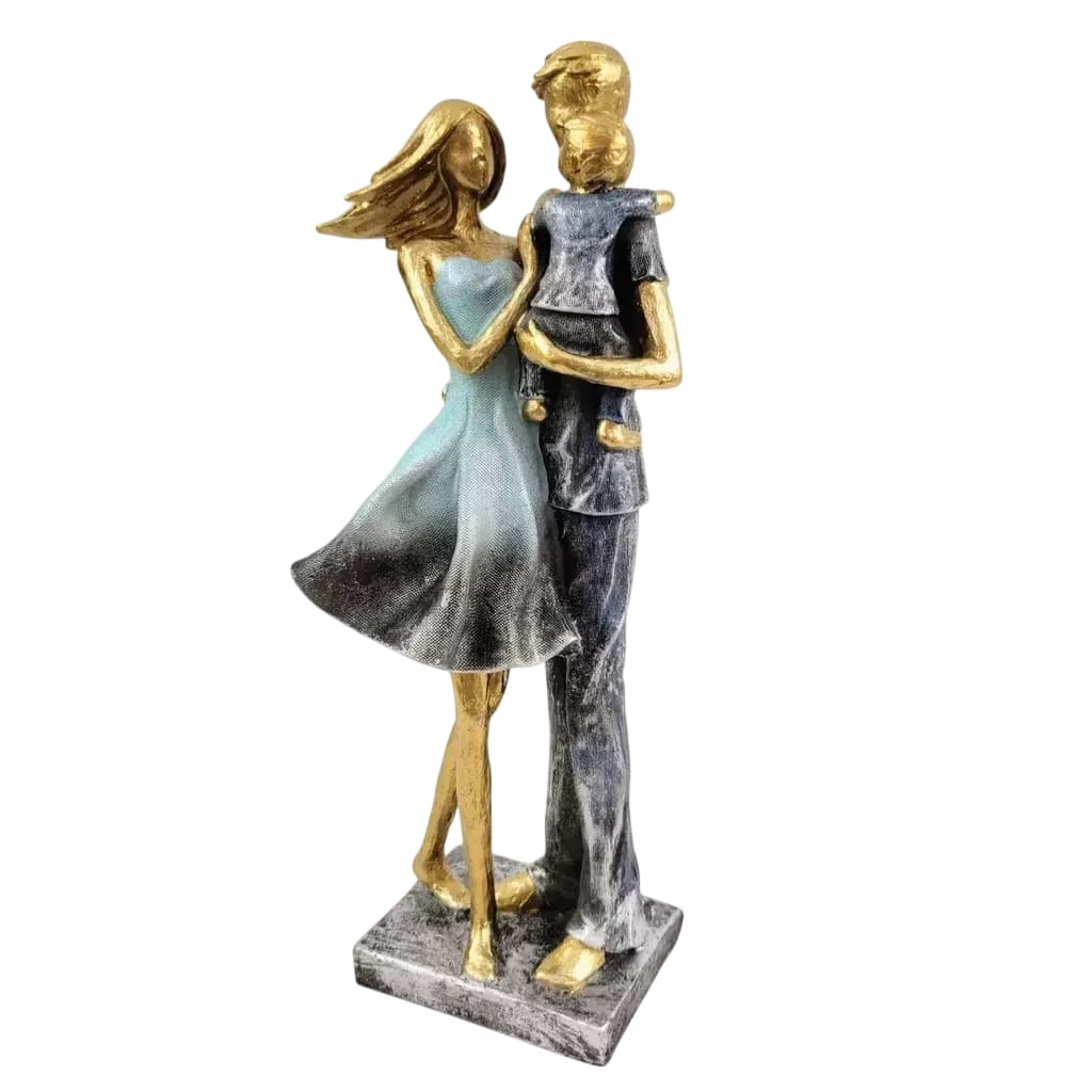 Escultura Decorativa Casal Com Filho — Única