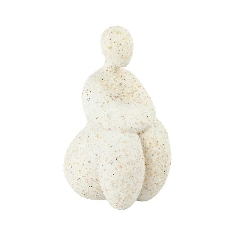 Escultura em Resina Mulher Sentada Lucatti Bege
