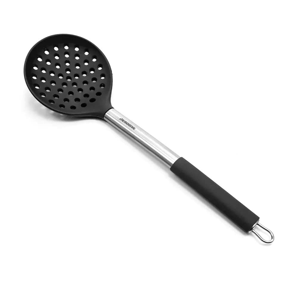 Escumadeira de Silicone com Cabo De Inox Preto - Meridional