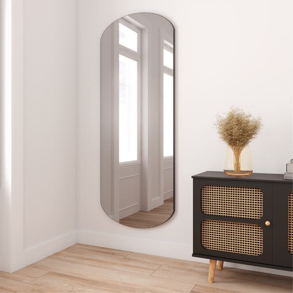 Espelho Grande Oval 160x60cm Preto Com Moldura May514 Mayuri