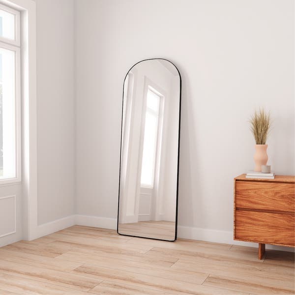 Espelho Grande Oval 180x55cm Preto Com Moldura May515 Mayuri