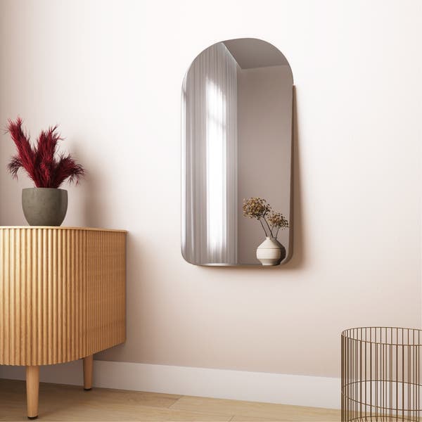 Espelho Oval 78x40cm Latão Com Moldura Brilia Inspire