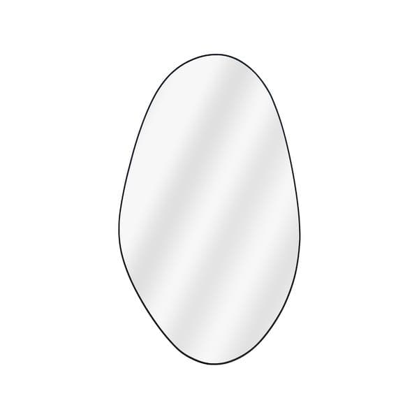 Espelho Oval 85x50cm Preto Com Moldura Dali Inspire