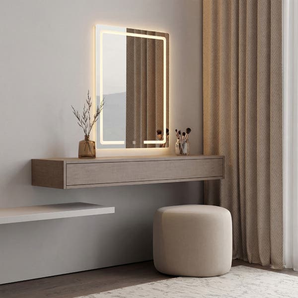 Espelho para Banheiro Retangular com LED a Pilha 80x60cm Gavix