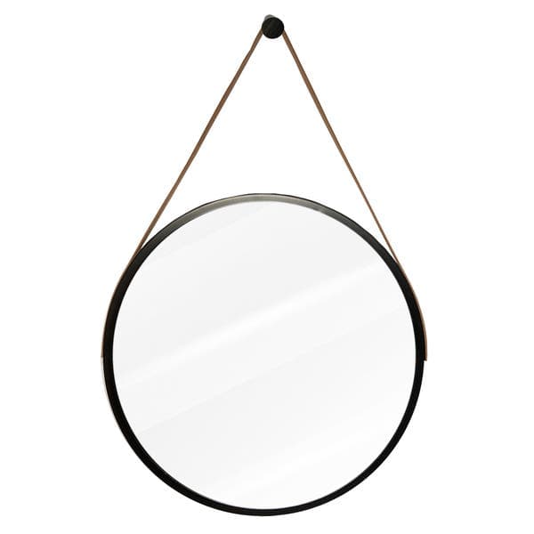 Espelho Redondo 55x55cm Preto Com Moldura Adnet Inspire