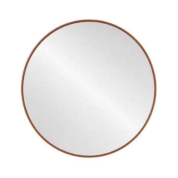 Espelho Redondo Decorativo Aurora 80x80cm Corino Caramelo