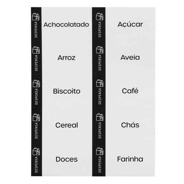 Etiquetas Adesivas para Organização de Despensa - Média - 20 Unidades