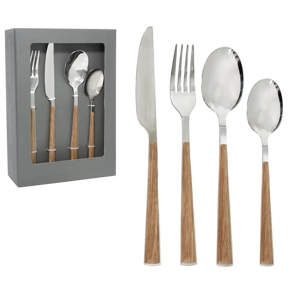 Faqueiro 16 Peças Wood Collection — Única