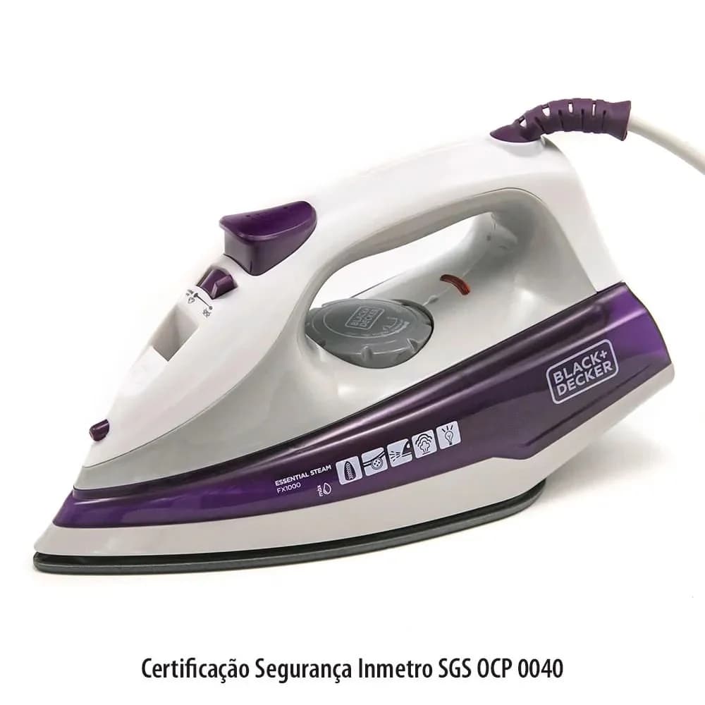 Ferro de Passar a Vapor Blackdecker com Spray Fx1000 Lilás — Ferro de Passar a Vapor Blackdecker com Spray Fx1000 Lilás · Ref. 4728