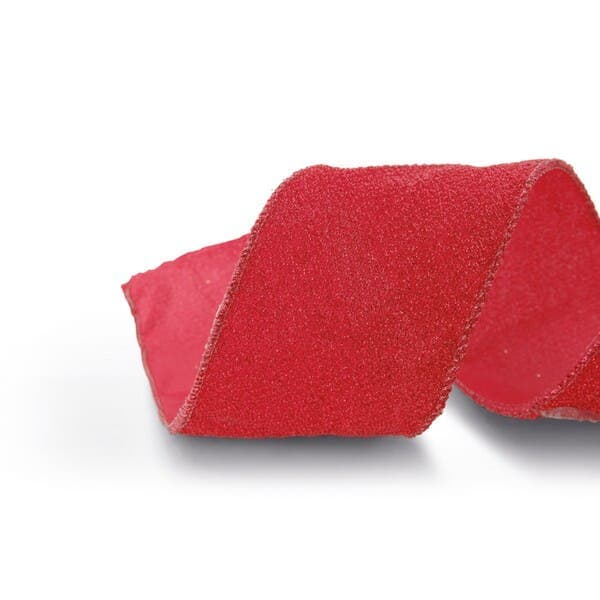 Fita Decorativa de Natal Glitter Vermelha 6,3cmx9,14m Cromus