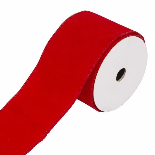 Fita Decorativa de Natal Lisa Vermelha 6,3cmx9,14m Cromus