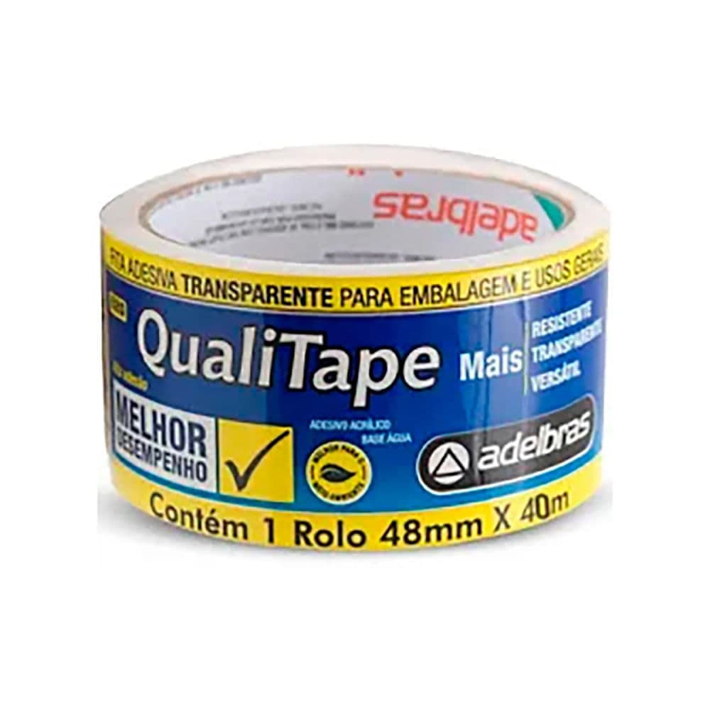 Fita Qualitape Transparente 48mmx40m - Adelbras