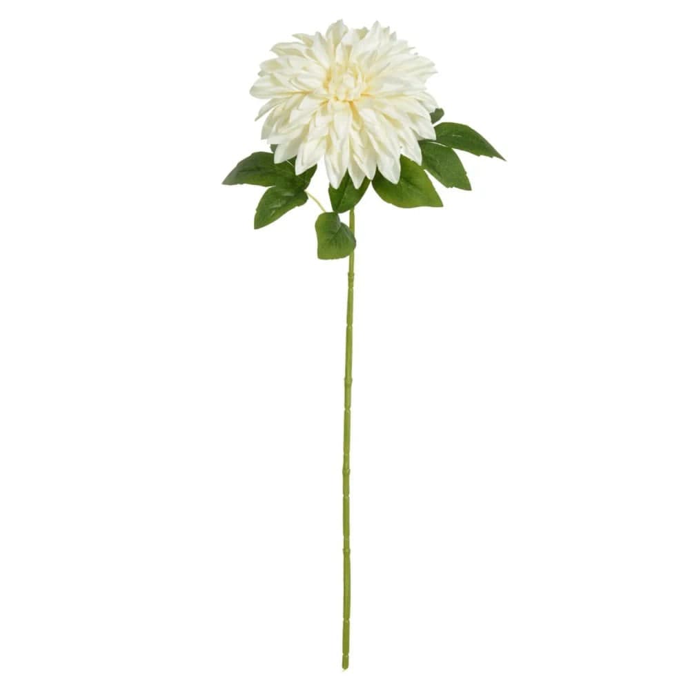 Flor Dália Artificial Haste 65cm Creme - Florarte