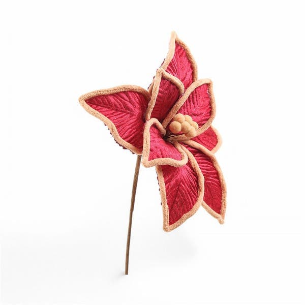 Flor Decorativa Metal e Plástico Vermelho 41cm Cromus