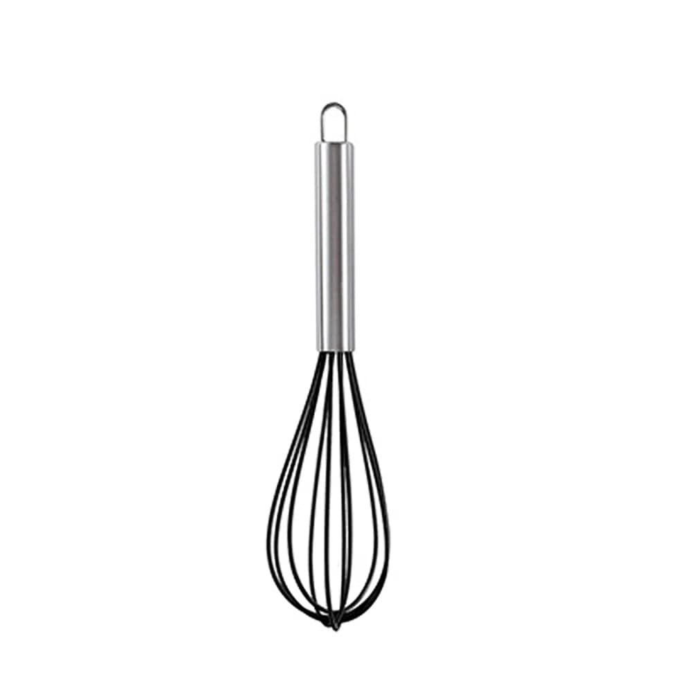 Fouet de Silicone com Cabo De Inox Preto - Oikos