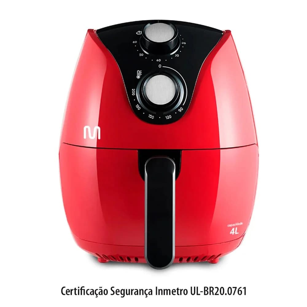 Fritadeira Elétrica Air Fryer 1500w 4l Vermelha - Multi — Fritadeira Elétrica Air Fryer 1500w 4l Vermelha - Multi · Ref. 30987