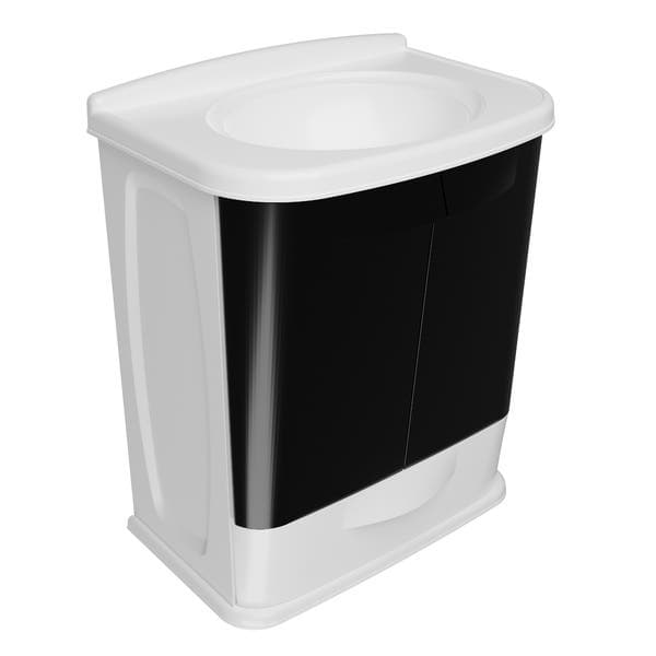 Gabinete para Banheiro com Cuba 45cm Branco e Preto Fit Astra