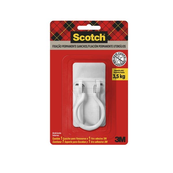 Gancho Adesivo 10x5x2cm Branco 3M