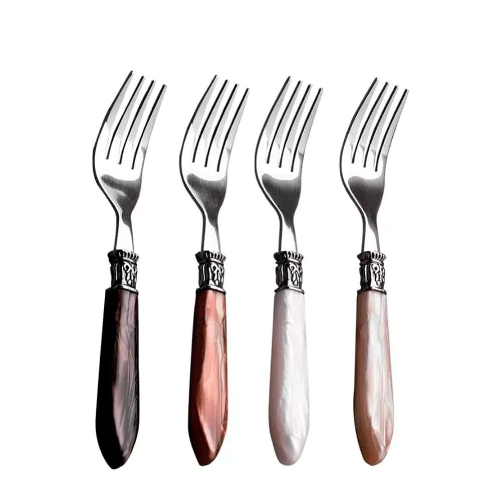 Garfo para Sobremesa de Aço Inox Brinox Madreperola 4PÇS