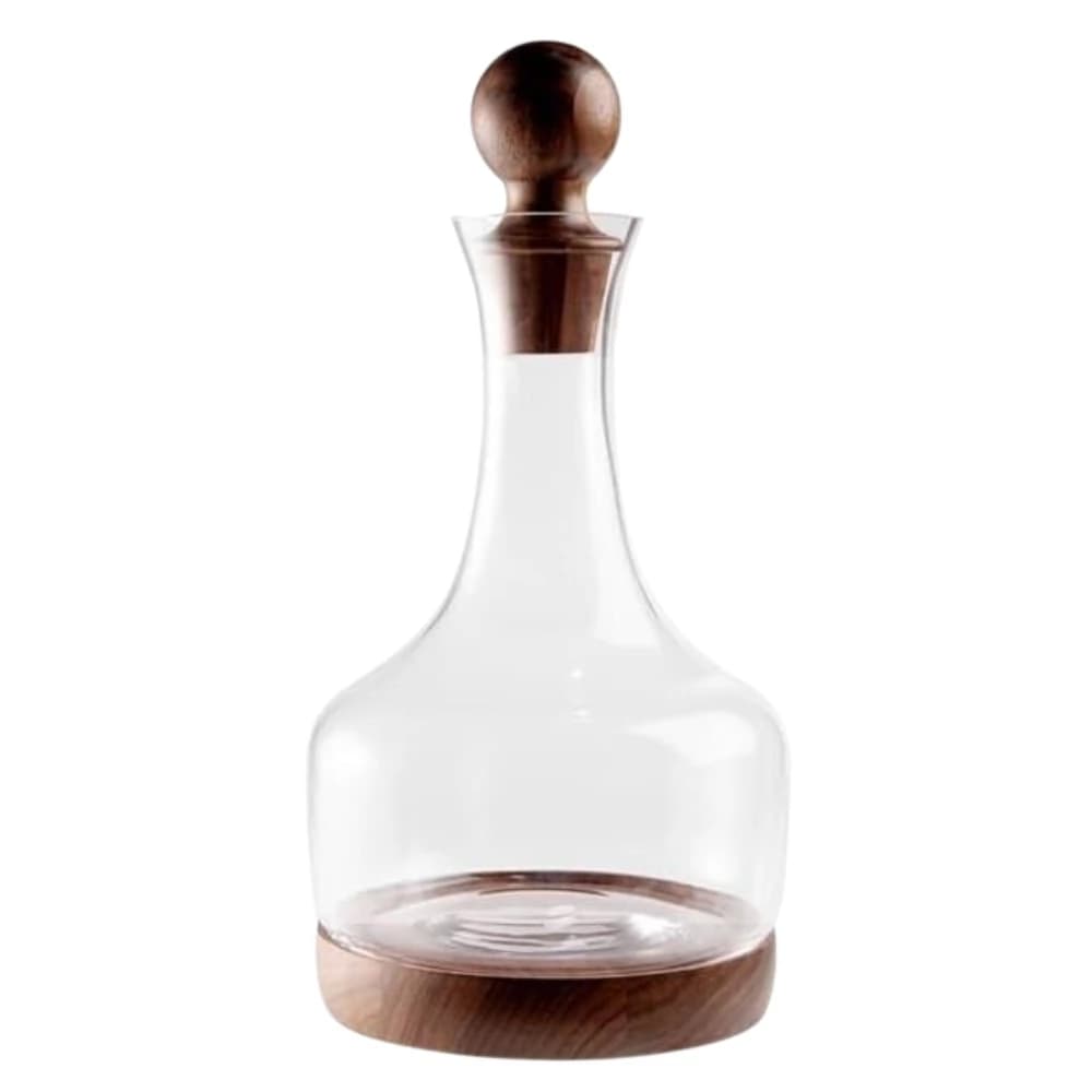 Garrafa de Vidro com Tampa e Base de Madeira 1,5l