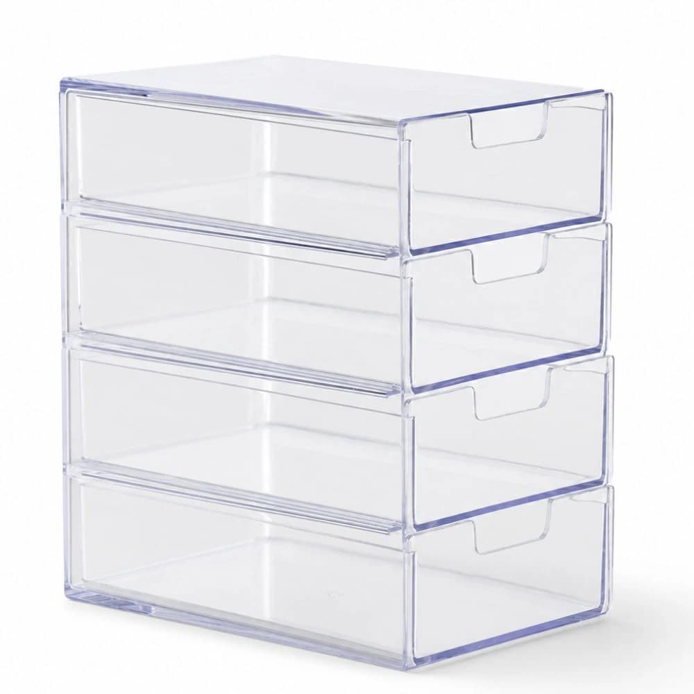 Gaveteiro Organizador de Acrílico 4 Gavetas 22x13x24cm