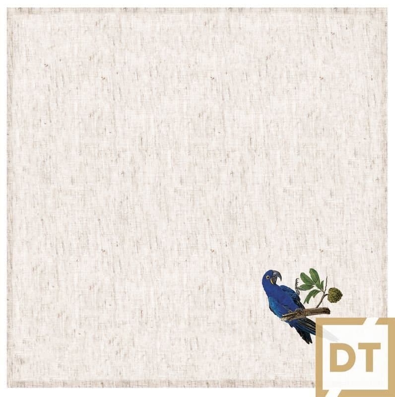 Guardanapo de Mesa Linho Decortextil Off Com Arara 45cm x 45cm