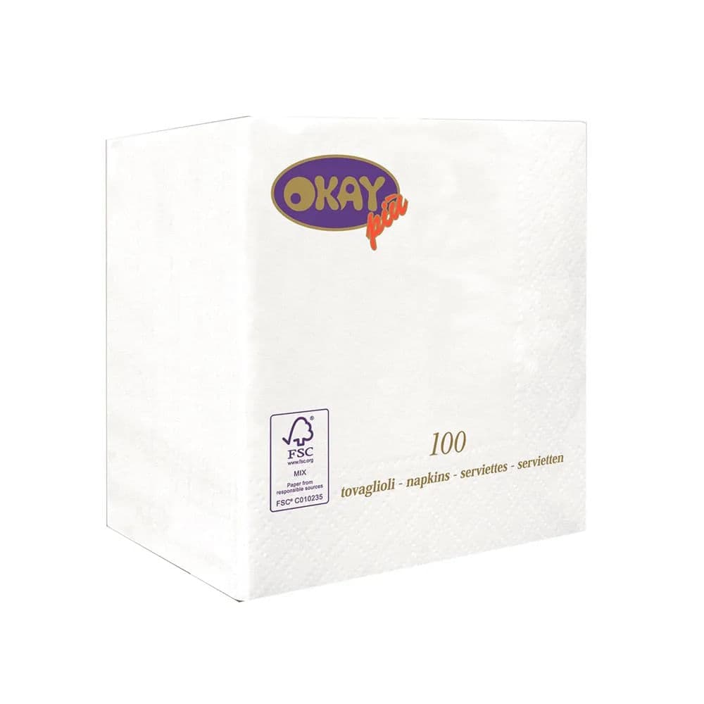 Guardanapo de Papel Folha Dupla 100 Folhas Bianco - Okay