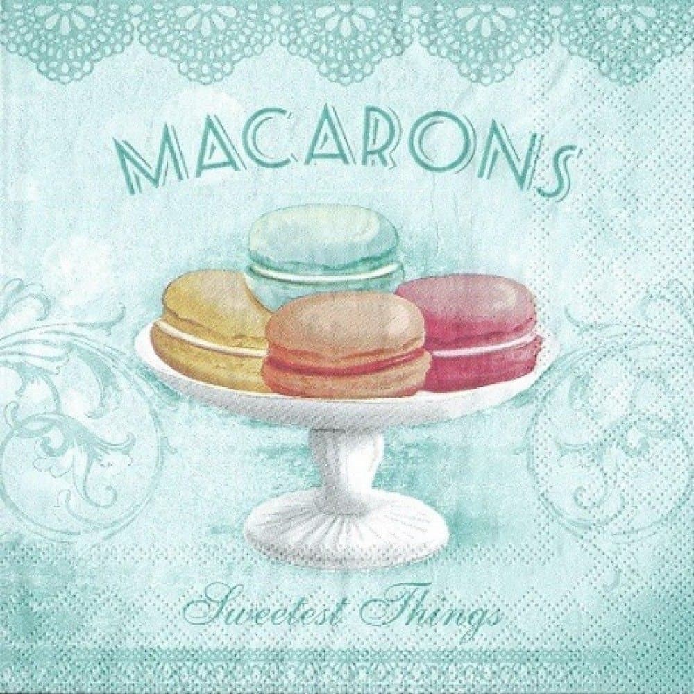 Guardanapo Macarons Aqua Quadrifoglio 33 x 33 cm