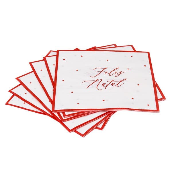 Guardanapo Natal 32,5cm Vermelho Cromus 20 Folhas