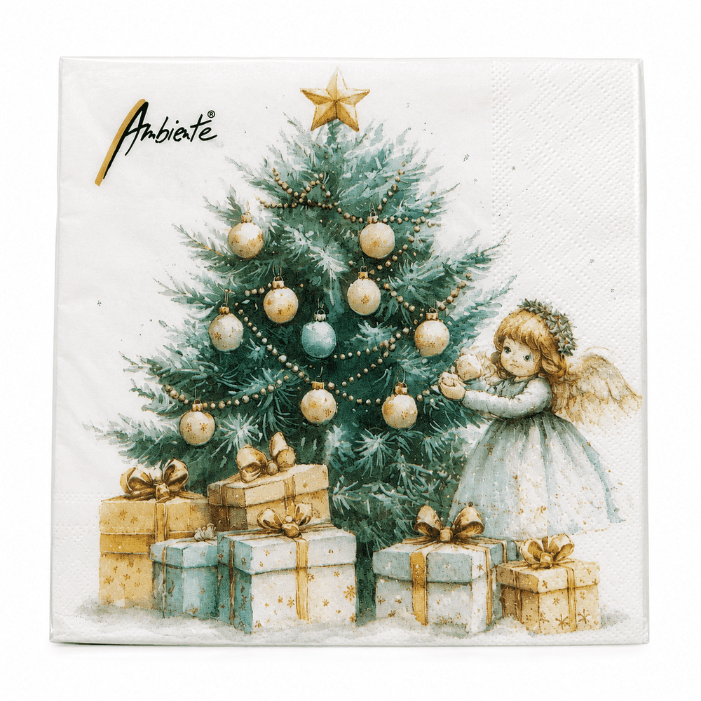 Guardanapo Papel Anjo na Árvore Natal 33x33 20 Folhas - Ambiente
