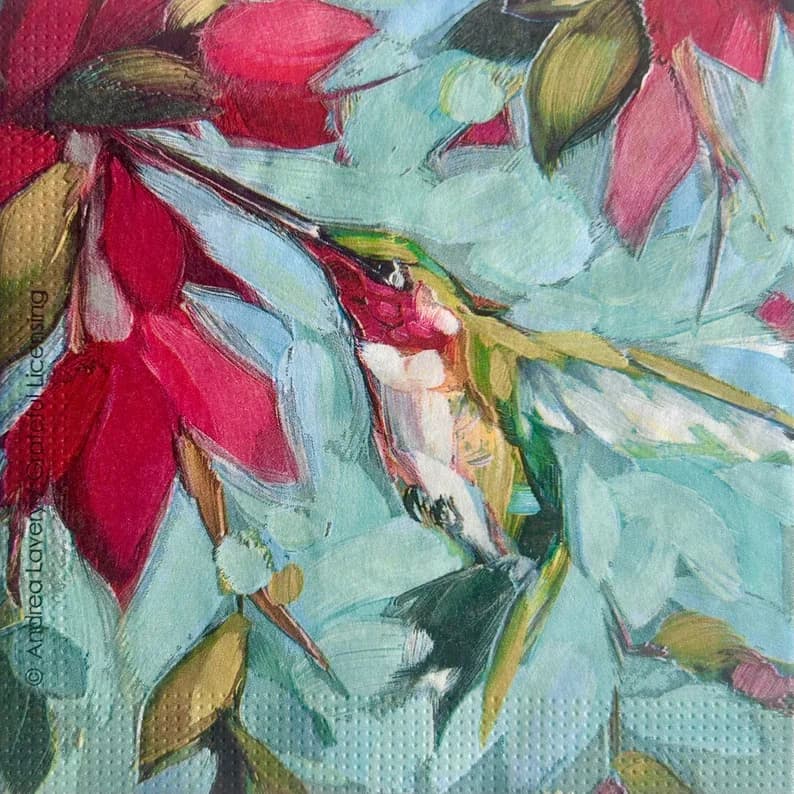 Guardanapo Papel Colibri Flowers 33x33 20 Folhas - Ambiente