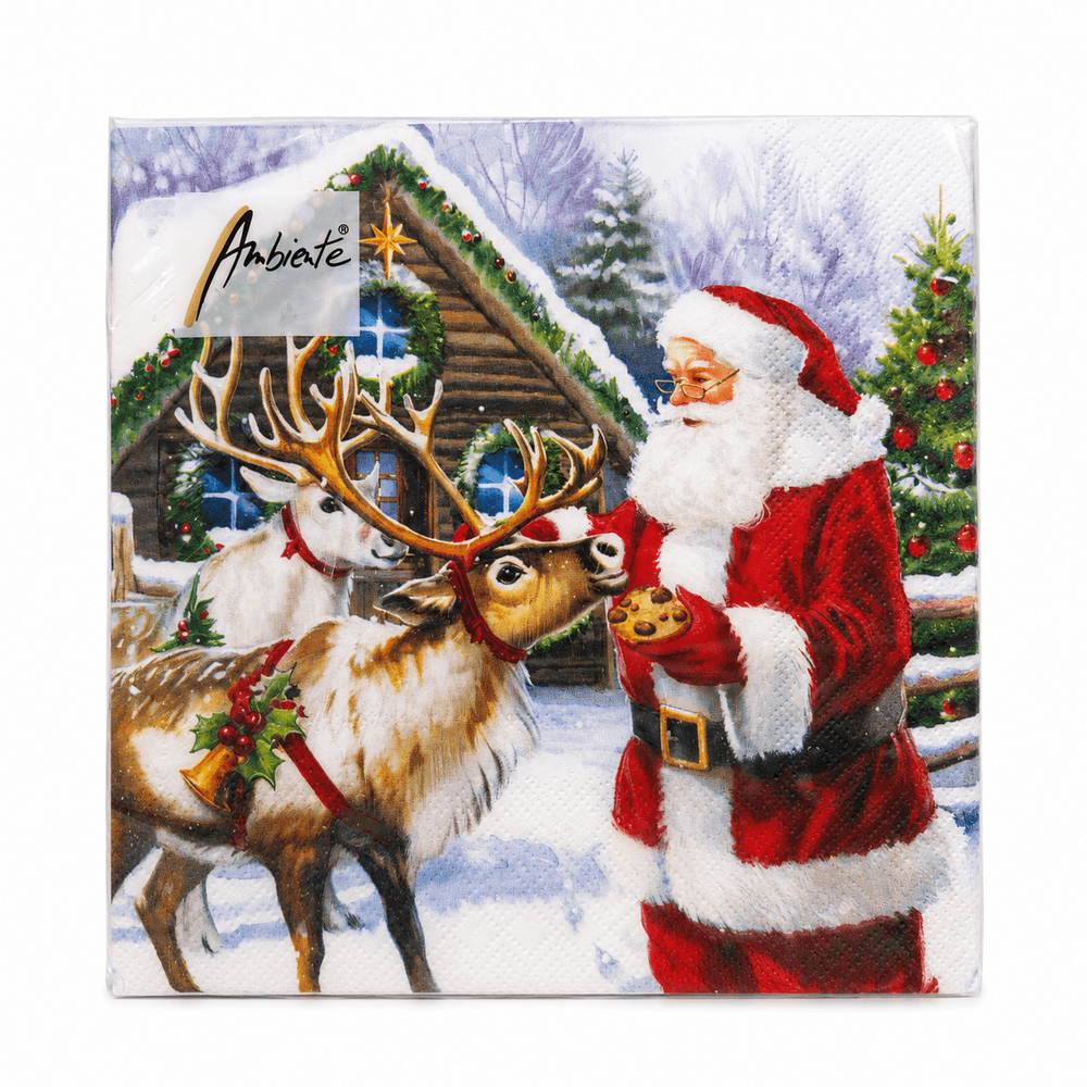 Guardanapo Papel Natal Cabana Alce 33x33 20 Folhas - Ambiente