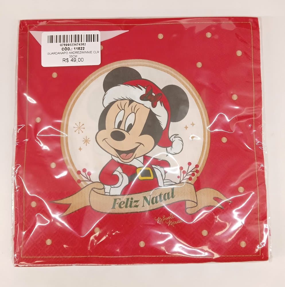 Guardanapo Xadrez Minnie Clr 33cm - Cromus