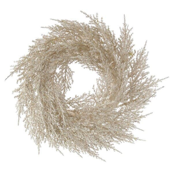 Guirlanda Folhas com Glitter Champanhe 30x30cm Cromus