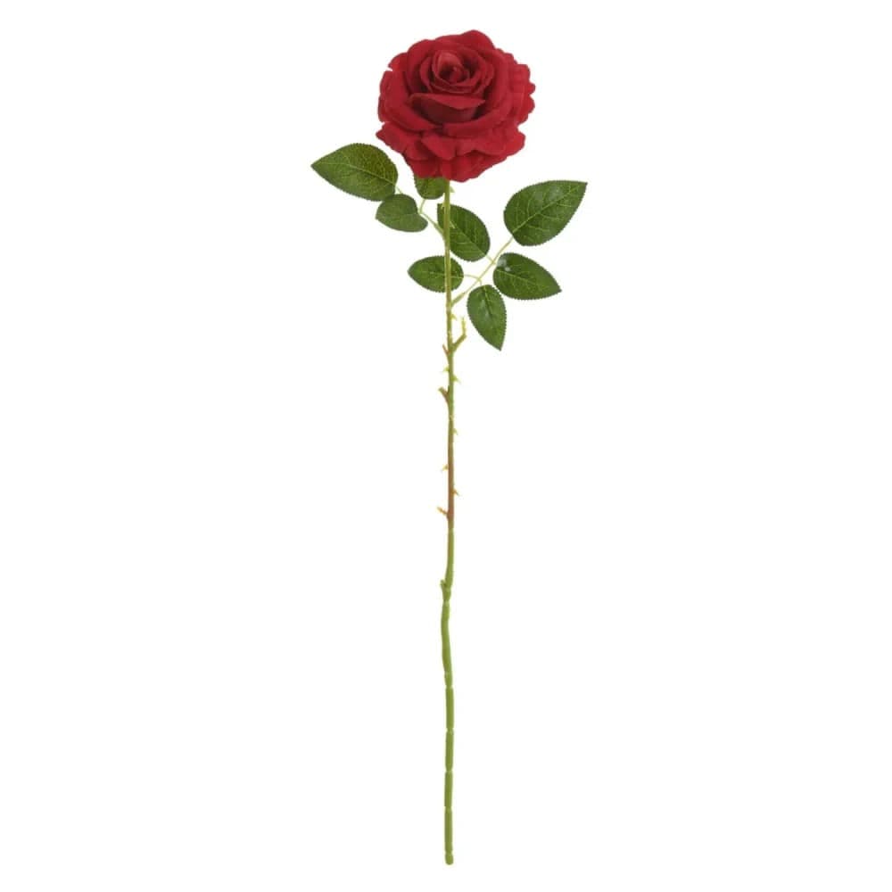 Haste Rosa Aveludada 65cm Vermelho Artificial - Florarte