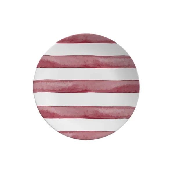 Jogo 06 Pratos de Sobremesa Coup Pink Trace Alleanza Ceramica 21cm