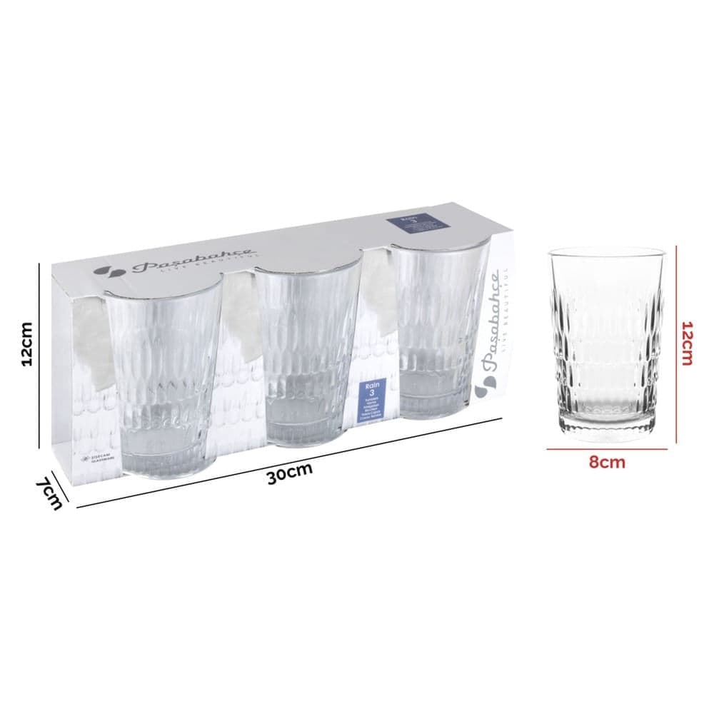 Jogo 3 Copos Long Drink Rain 350ml - Glass For You