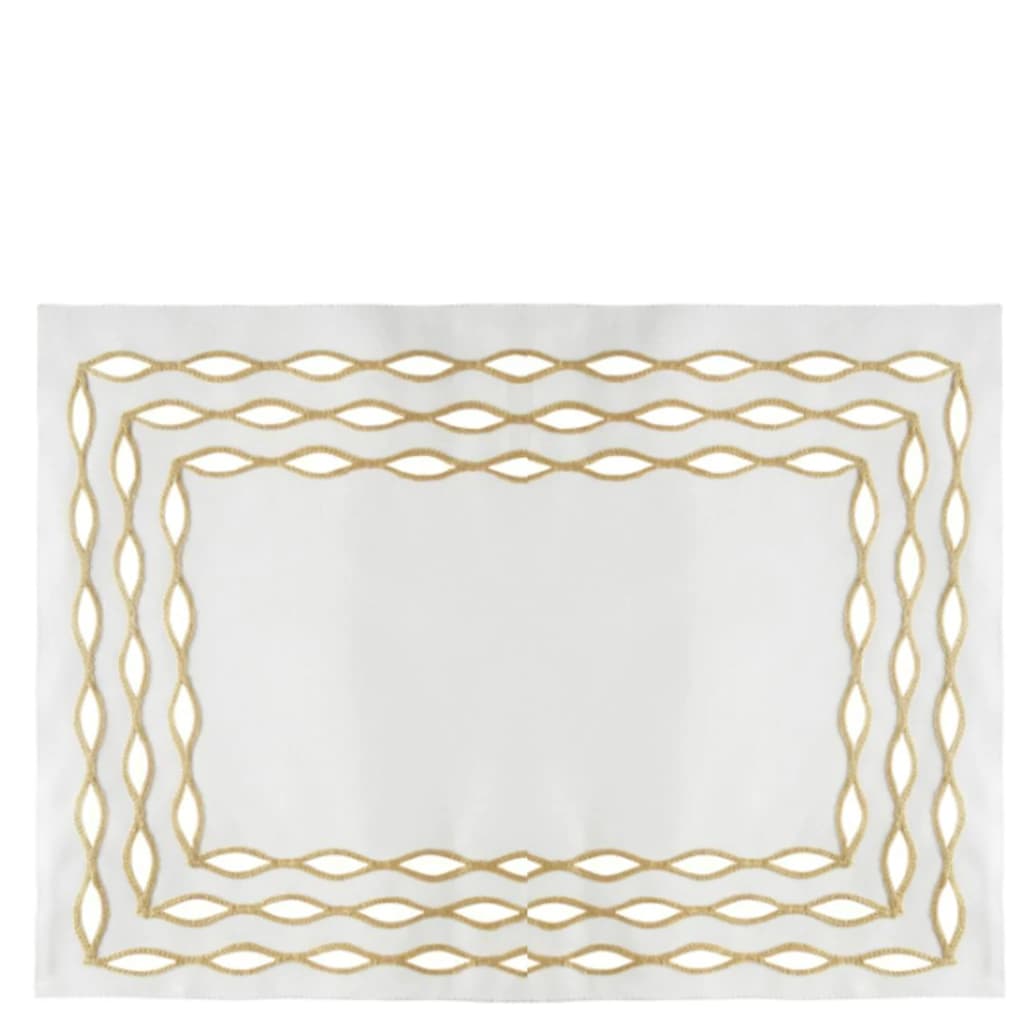 Jogo Americano de Poli-linho Auguri Casa Olea Dourado 35x50cm 4pçs