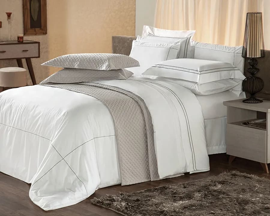 Jogo de Cama Bordado Harmoni King - Percal 230 Fios - Plumasul