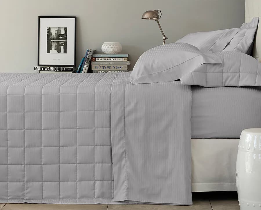 Jogo de Cama Buddemeyer Damask Stripes King - Cetim 300 Fios