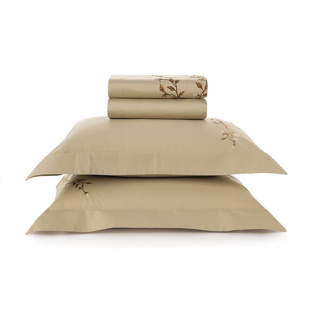 Jogo de Cama Casal Carmela 300 Fios Karsten Bege 2,20 x 2,60 m