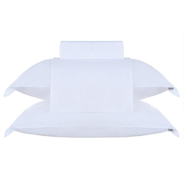 Jogo de Cama Casal King Size Algodão 150 Fios Branco Buddemeyer