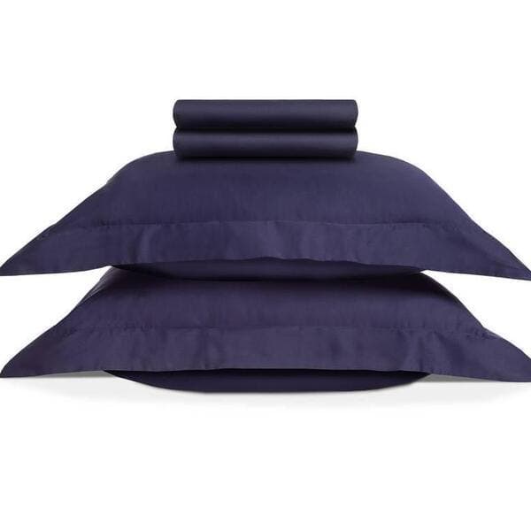 Jogo de Cama Casal Queen Size Domos 270 Fios Algodão Azul Karsten