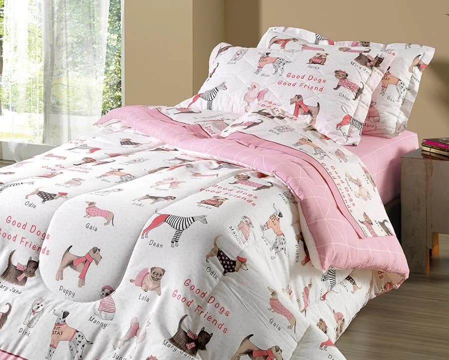 Jogo de Cama Karsten Mary Jane Solteiro - Percal 180 Fios